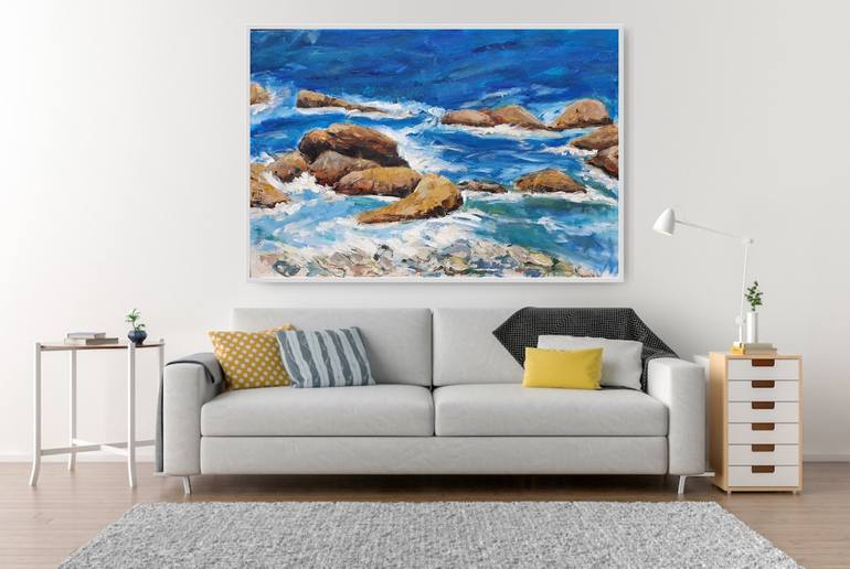 Original Impressionism Seascape Painting by Dina Aseeva