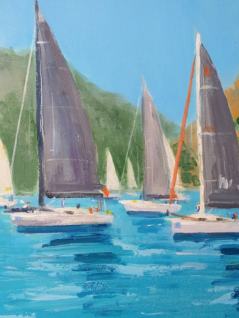 Original Sailboat Painting by Dina Aseeva