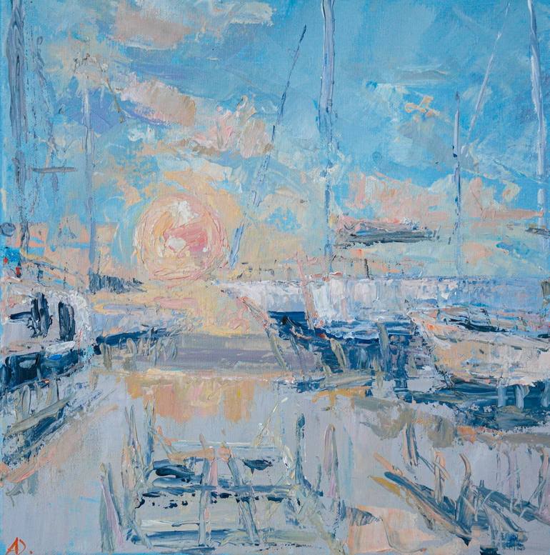 Print of Abstract Sailboat Paintings by Dina Aseeva