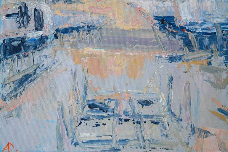 Original Abstract Sailboat Painting by Dina Aseeva