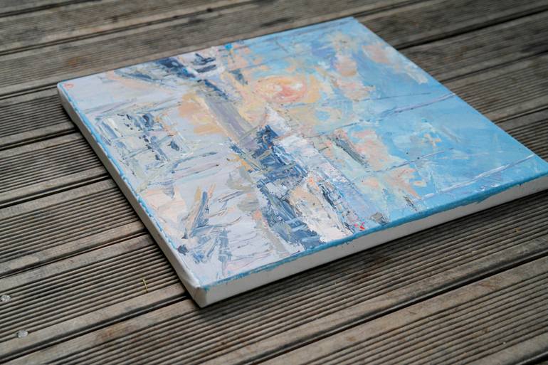 Original Abstract Sailboat Painting by Dina Aseeva