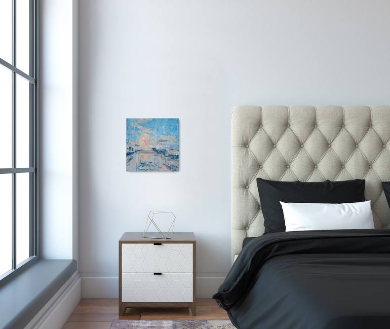 Original Abstract Sailboat Painting by Dina Aseeva