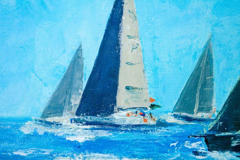 Original Sailboat Painting by Dina Aseeva