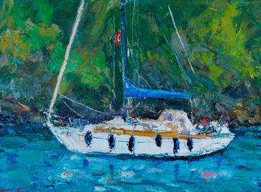 Original Sailboat Paintings by Dina Aseeva