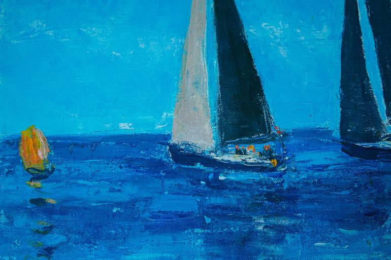 Original Sailboat Painting by Dina Aseeva