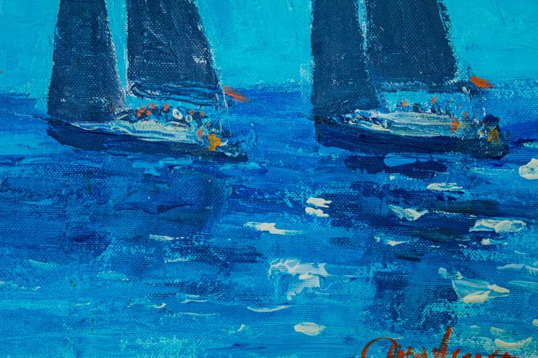 Original Impressionism Sailboat Painting by Dina Aseeva