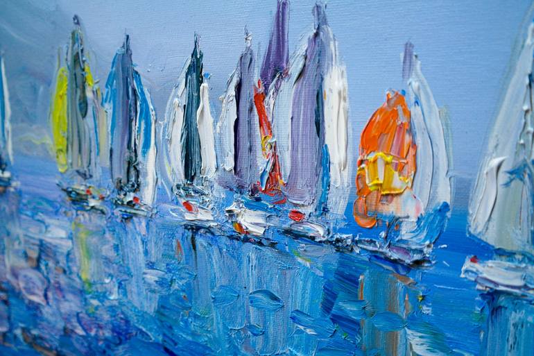 Original Sailboat Painting by Dina Aseeva