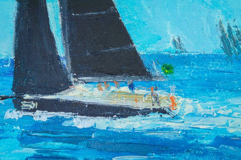 Original Sailboat Painting by Dina Aseeva