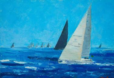 Original Sailboat Paintings by Dina Aseeva