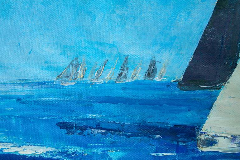 Original Impressionism Sailboat Painting by Dina Aseeva