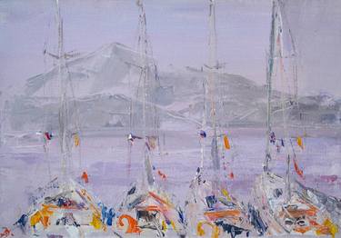 Original Impressionism Yacht Paintings by Dina Aseeva