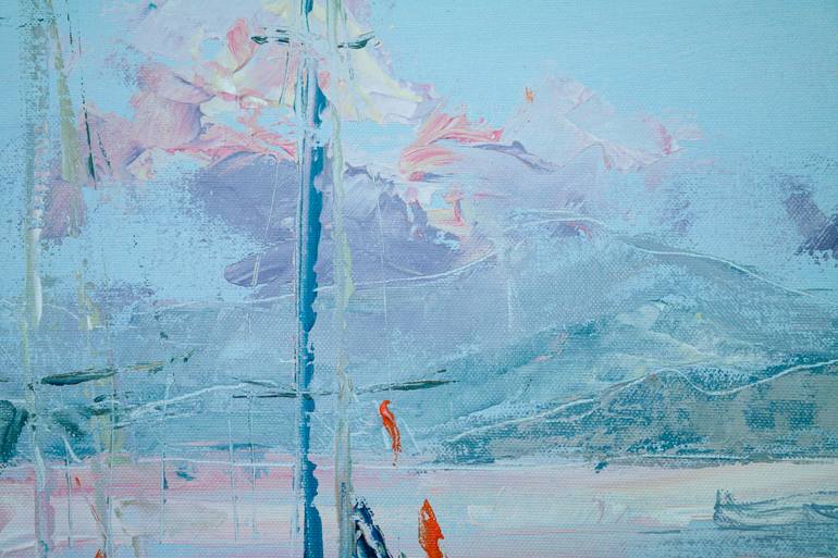 Original Expressionism Yacht Painting by Dina Aseeva