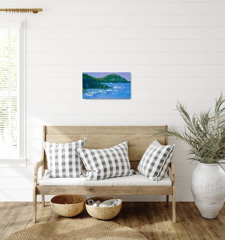 Original Impressionism Yacht Painting by Dina Aseeva