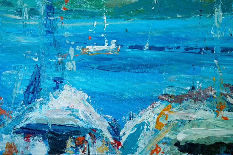 Original Yacht Painting by Dina Aseeva