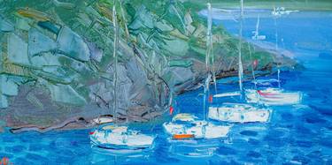 Print of Impressionism Sailboat Paintings by Dina Aseeva