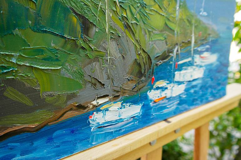 Original Impressionism Sailboat Painting by Dina Aseeva