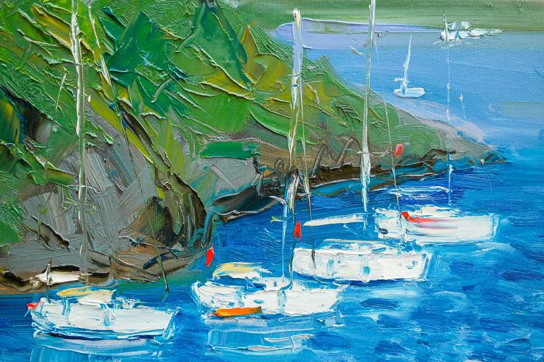 Original Impressionism Sailboat Painting by Dina Aseeva