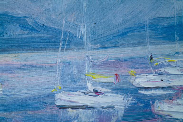 Original Impressionism Sailboat Painting by Dina Aseeva