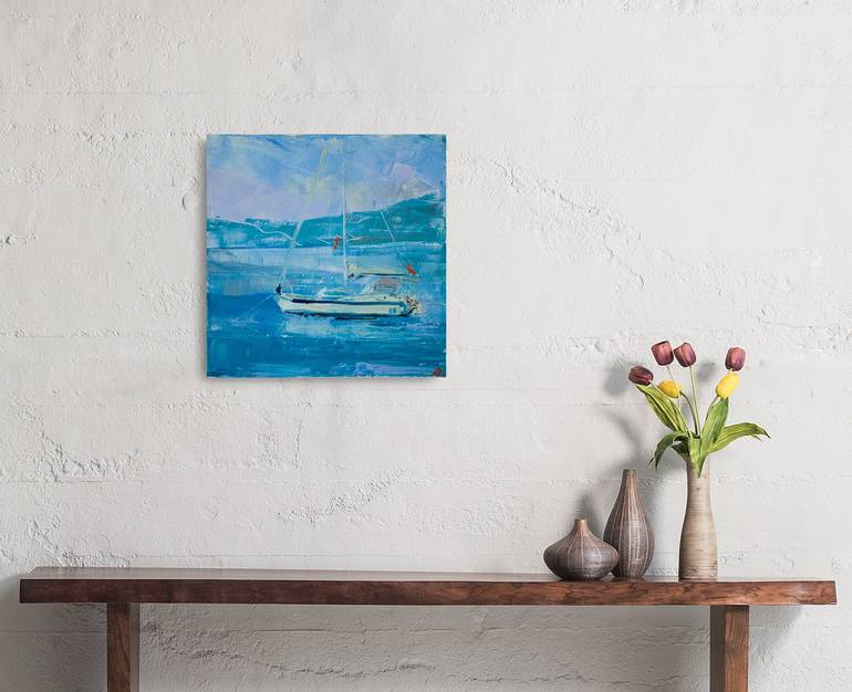 Original Yacht Painting by Dina Aseeva