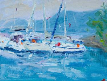 Print of Impressionism Sailboat Paintings by Dina Aseeva