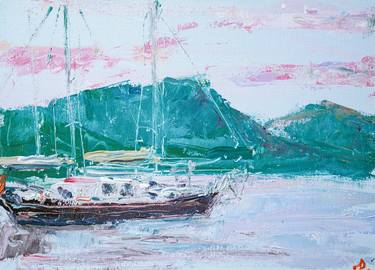 Print of Impressionism Yacht Paintings by Dina Aseeva