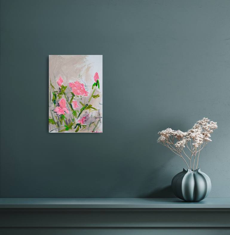 Original Abstract Floral Painting by Dina Aseeva