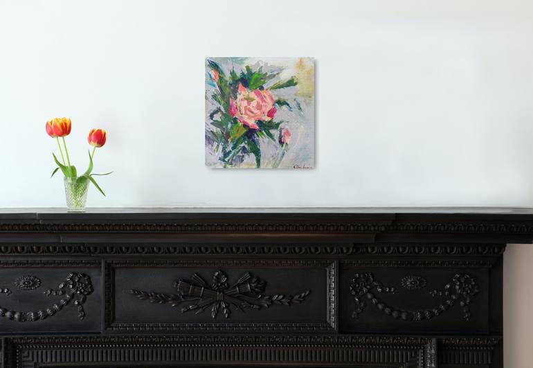 Original Abstract Floral Painting by Dina Aseeva