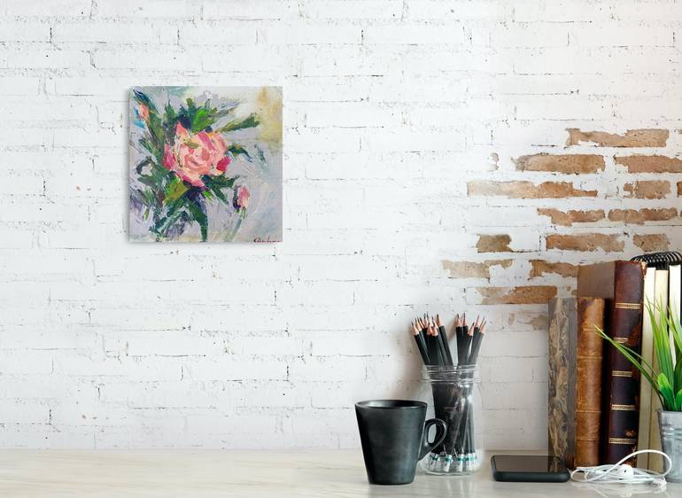 Original Abstract Floral Painting by Dina Aseeva