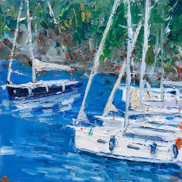 Original Impressionism Yacht Paintings by Dina Aseeva