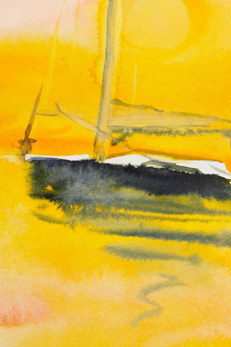 Original Impressionism Sailboat Mixed Media by Dina Aseeva