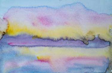 Tilos sky of my dreams - abstract watercolor seascape thumb