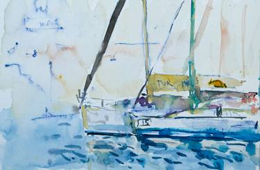 Rhodos cup regatta on Tilos island, day - abstract sailboat thumb