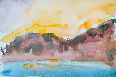 On our way to Marmaris - abstract seascape, evening sky thumb