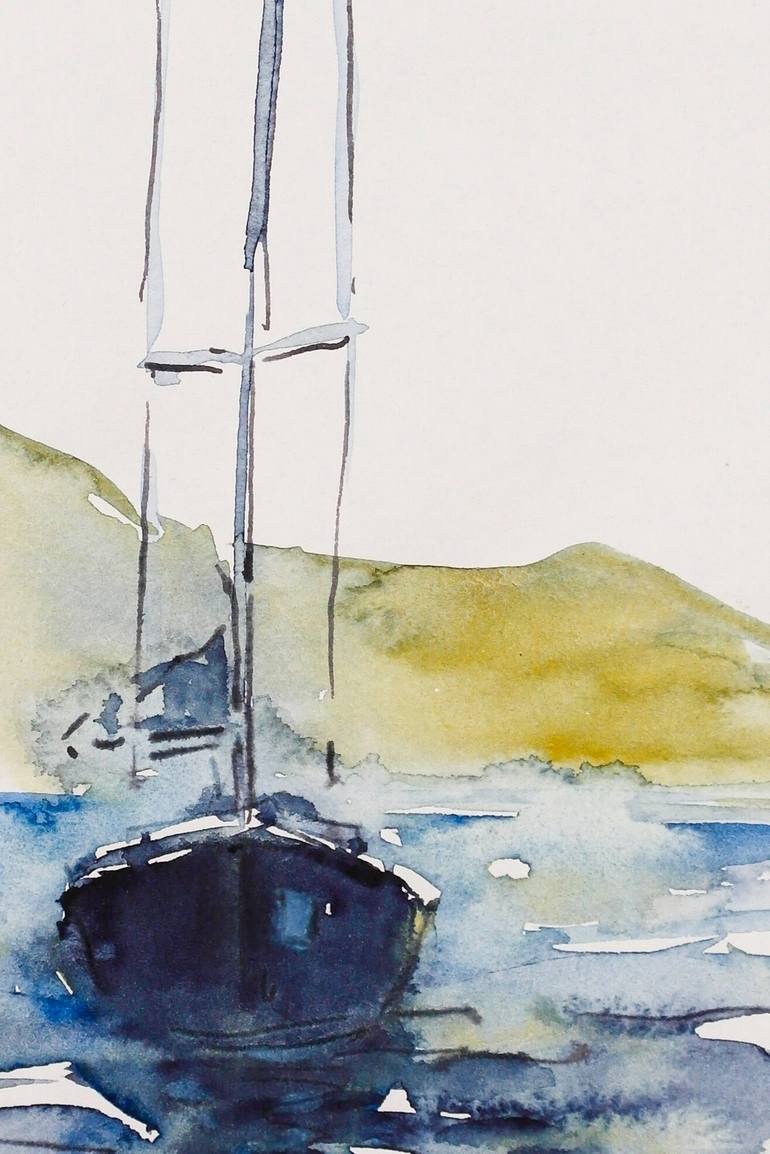 Original Impressionism Sailboat Mixed Media by Dina Aseeva