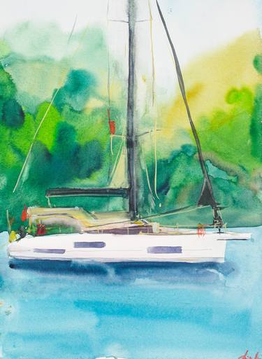 What kind of yacht do you have? - sailboat, bay, tropical island thumb