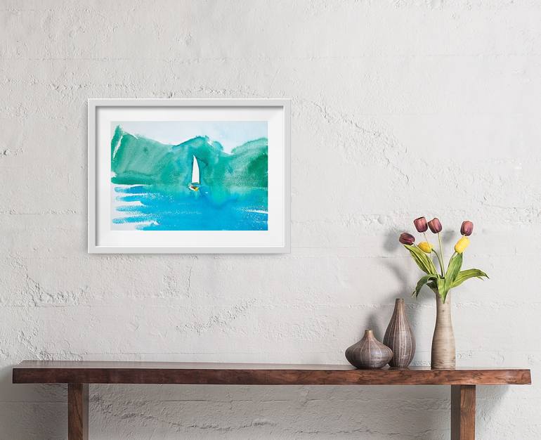 Original Minimalism Seascape Painting by Dina Aseeva