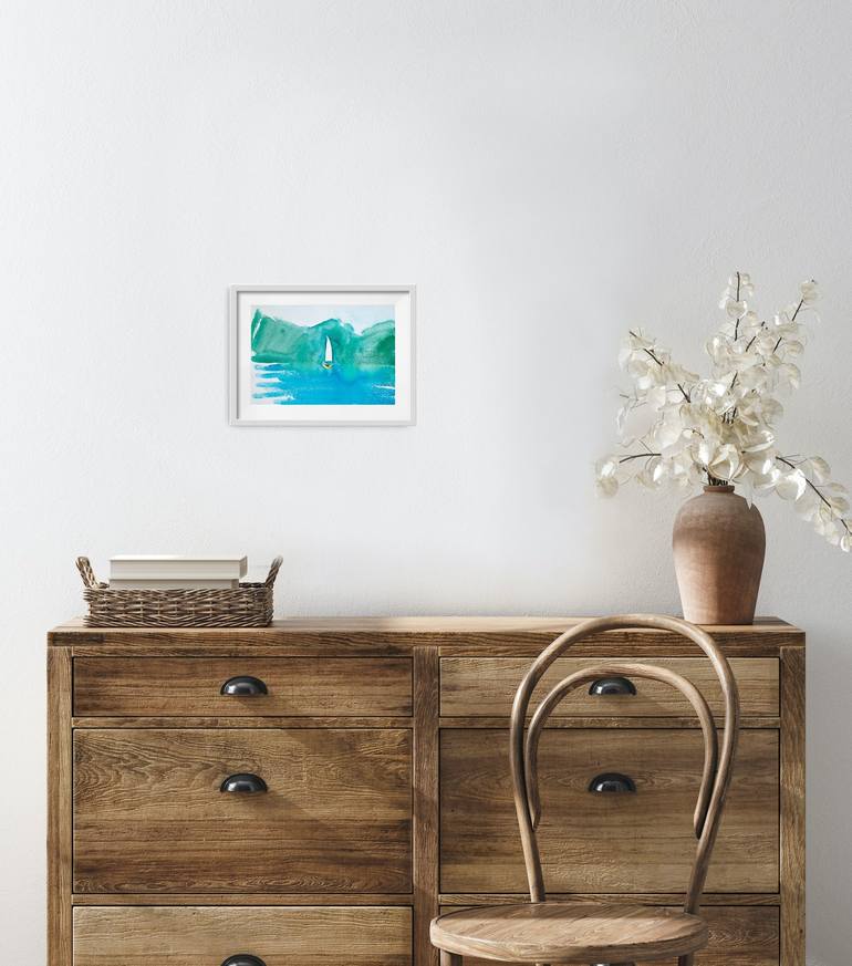 Original Minimalism Seascape Painting by Dina Aseeva