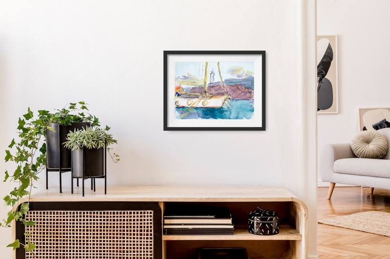 Original Yacht Painting by Dina Aseeva