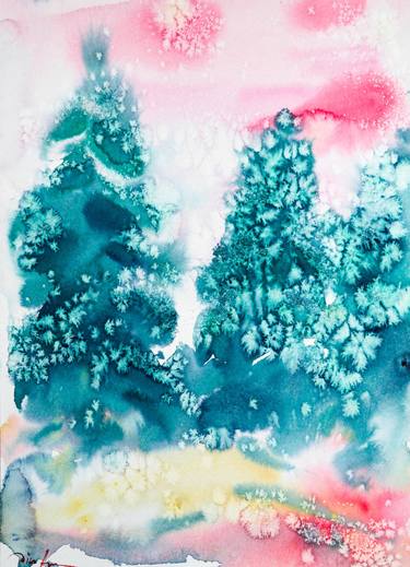 Print of Abstract Tree Paintings by Dina Aseeva