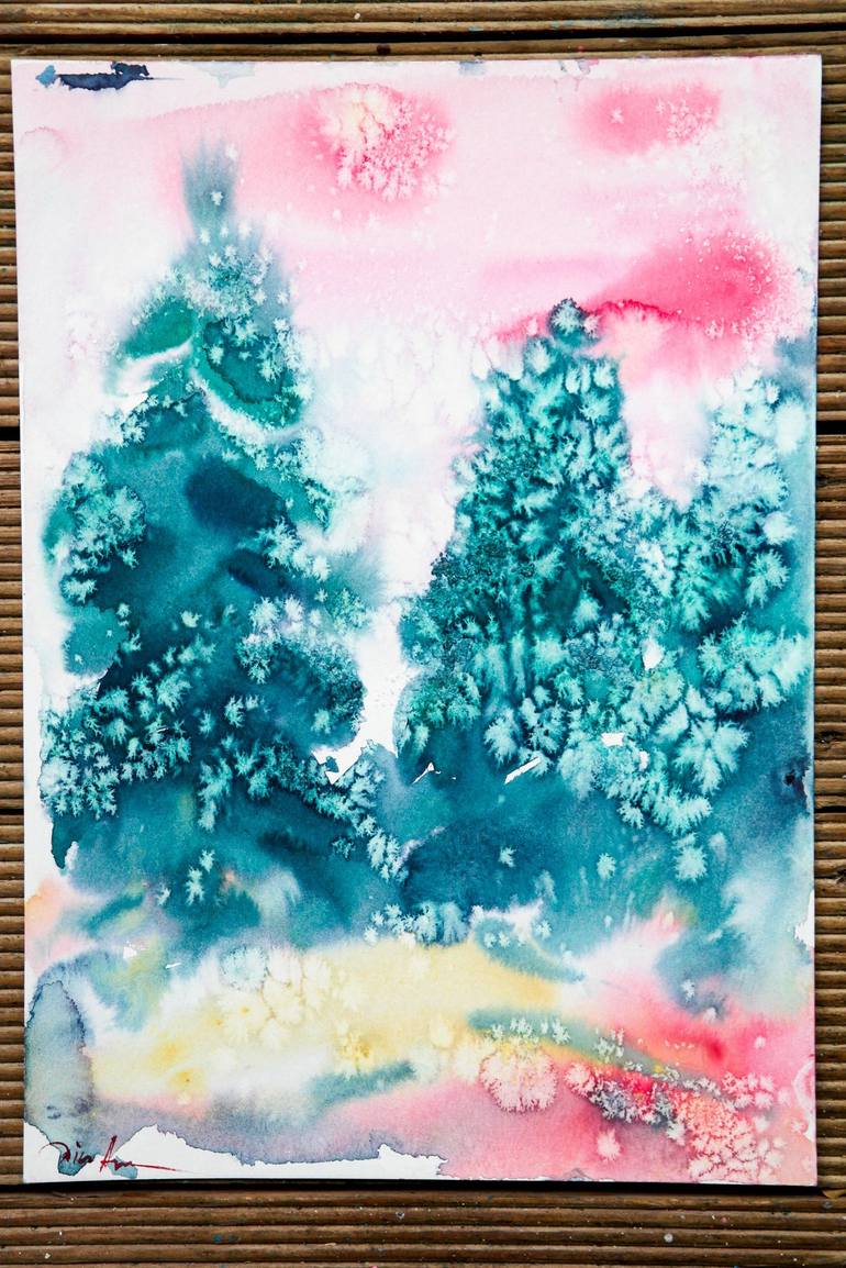 Original Abstract Tree Painting by Dina Aseeva
