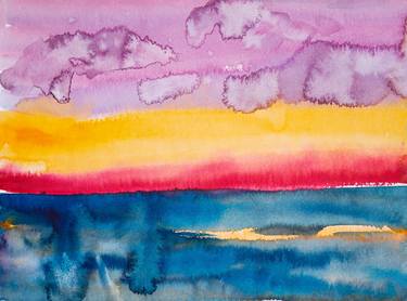 Original Abstract Seascape Mixed Media by Dina Aseeva