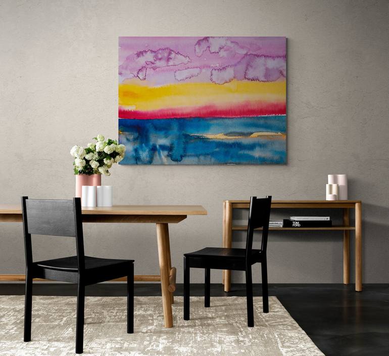 Original Abstract Seascape Mixed Media by Dina Aseeva