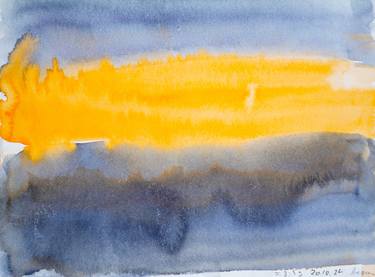 After the sunset - orange and blue - abstract seascape thumb