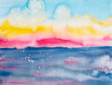 Original Abstract Seascape Printmaking by Dina Aseeva