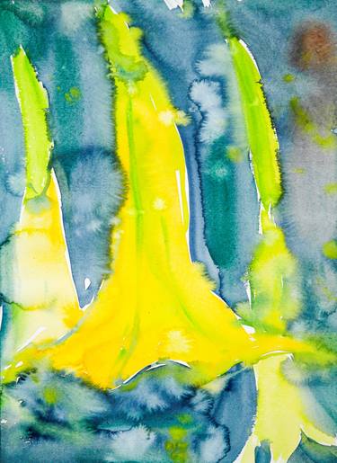 Yellow - vibrant watercolor abstract flowers thumb