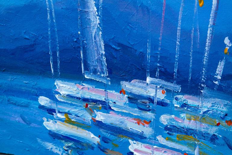 Original Impressionism Yacht Painting by Dina Aseeva