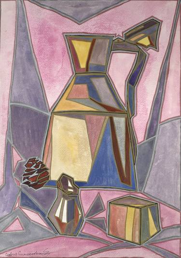 Print of Cubism Still Life Paintings by Silvia Simeonova