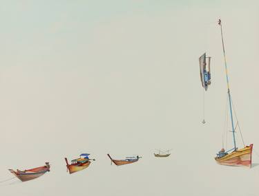 Original Surrealism Boat Paintings by Pablo DAntoni