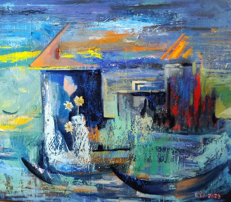 Original Abstract Seascape Painting by Ani Petrosyan