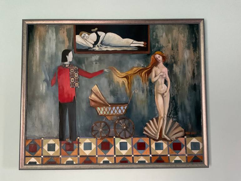 Original Figurative Family Painting by Ani Petrosyan